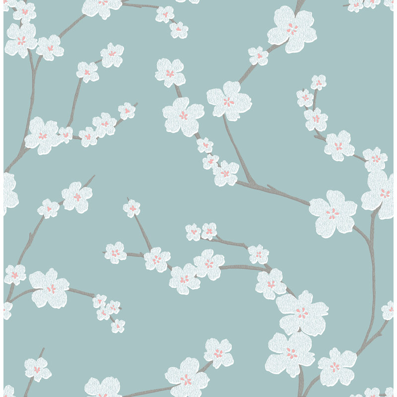 17 Stories Tapete Sakura Floral 10 m x 52 cm & Bewertungen | Wayfair.de